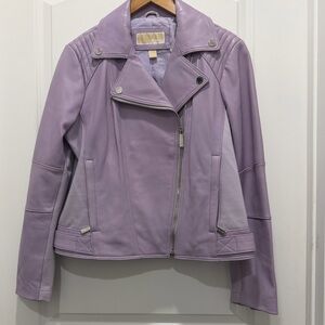 Michael Kors Women's Light Purple Leather Jacket